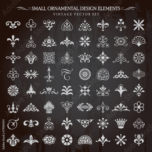Small Ornamental Vintage Design Elements Page Decoration Vector