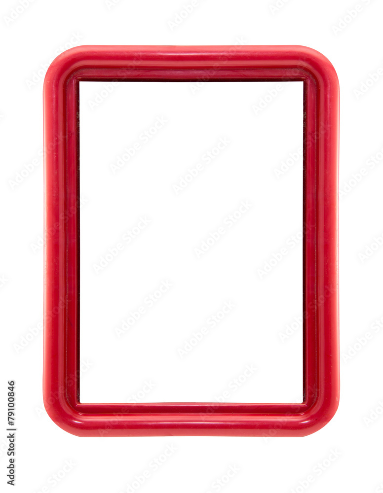 Modern thin red picture frame, isolated Modern thin red picture frame, isolated