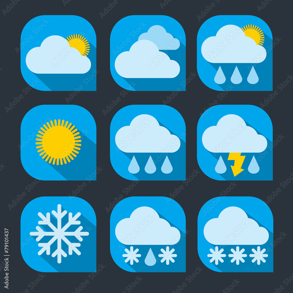 weather icon set flat weather icon set flat
