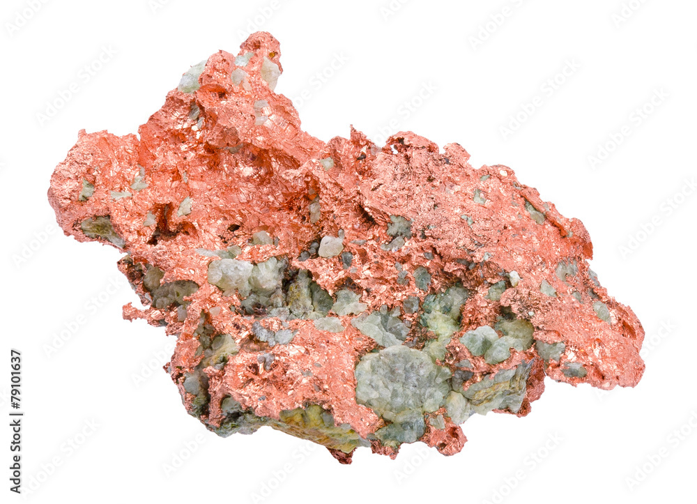 Obraz premium Native Copper Over White Background