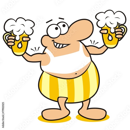 man and beer, mascot