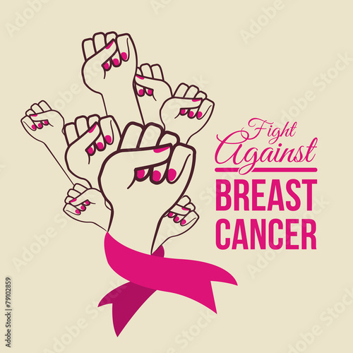 Breast cancer design, vector illustration.