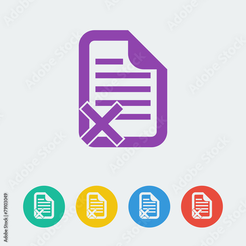Vector document reject flat circle icon