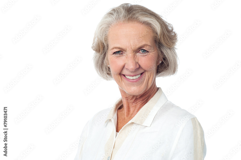 Happy senior woman posing Happy senior woman posing