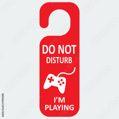 Vector hotel tag do not disturb with playing icon