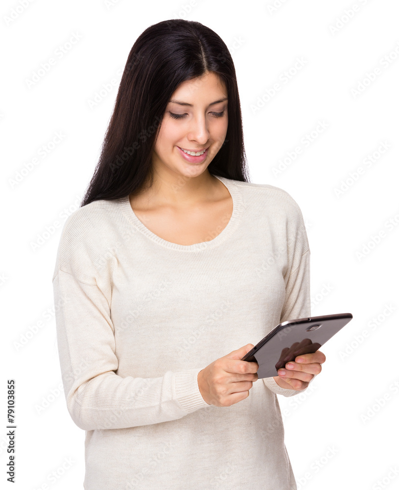 Woman use of tablet Woman use of tablet