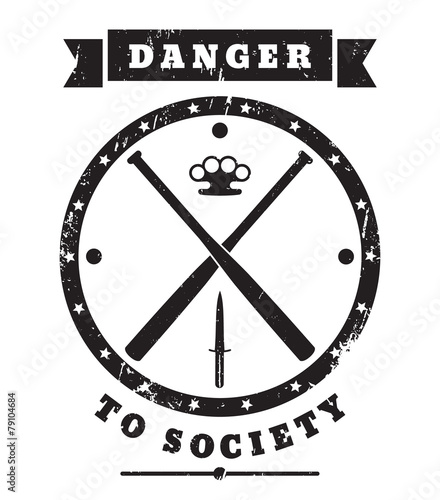 Danger to Society grunge sign vector illustration, eps10