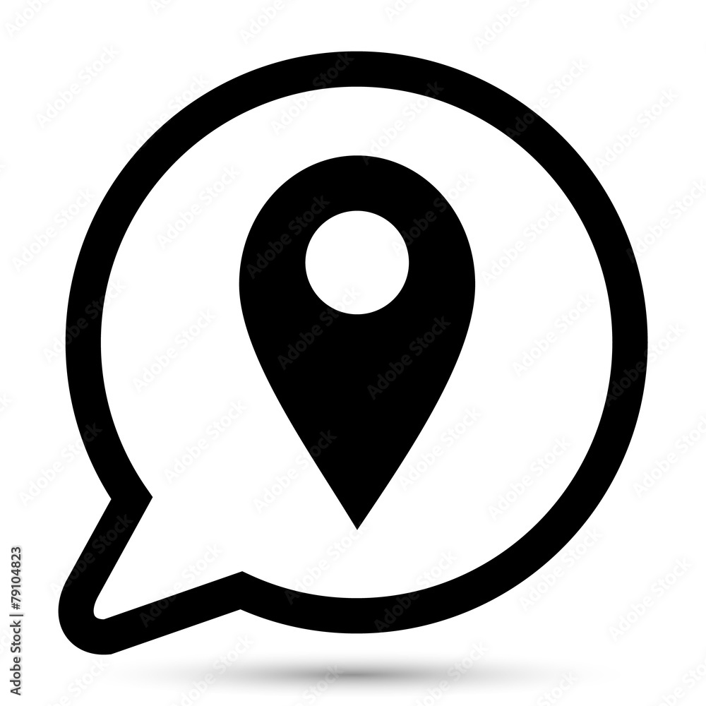 Vector bubble with pin icon Vector bubble with pin icon