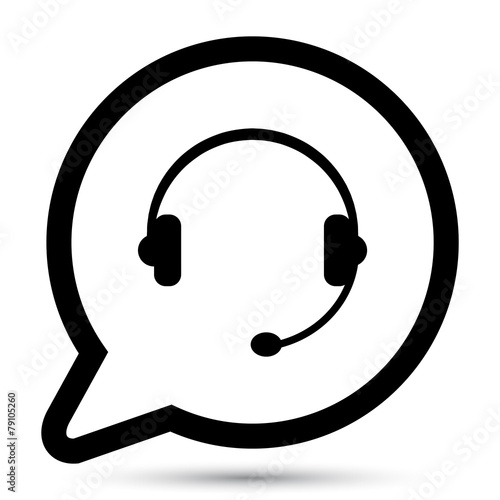 Vector bubble with folder support icon