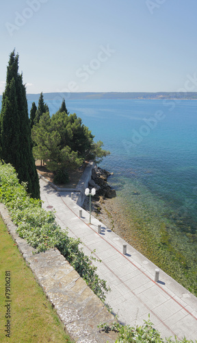 Quay-promenade and sea gulf. Portoroz, Berdardin, Slovenia photo