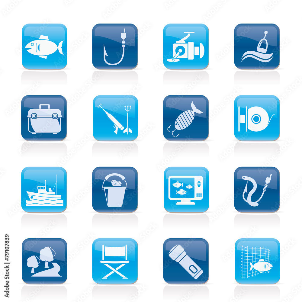 Fishing industry icons Fishing industry icons