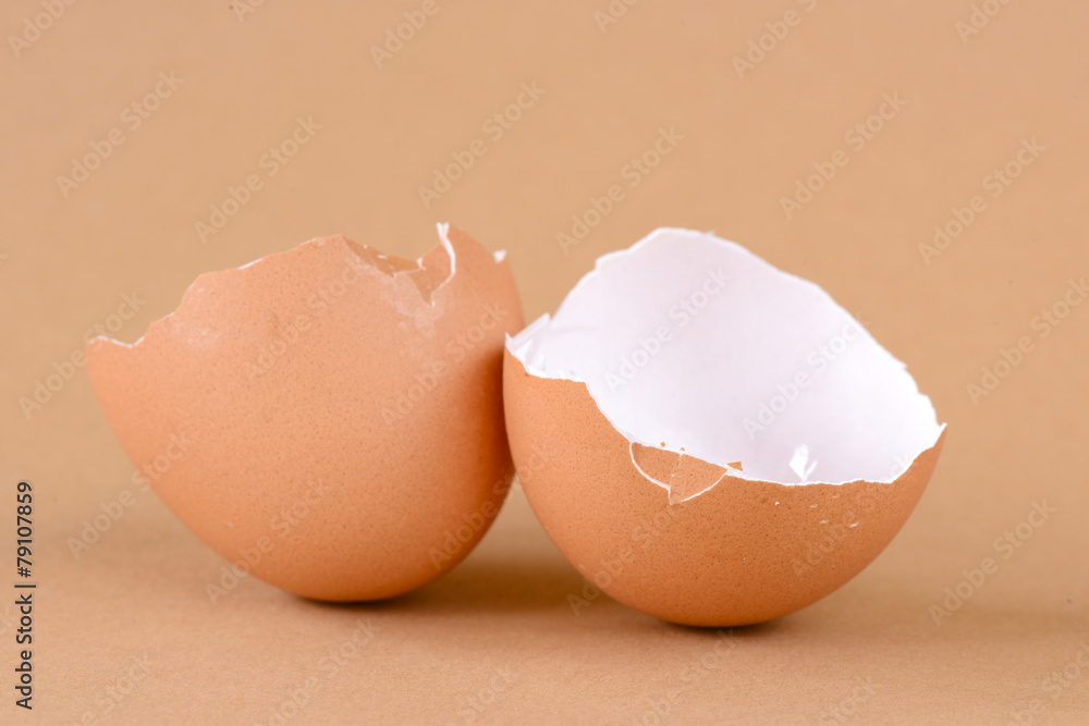 Broken and cracked egg shell on background Broken and cracked egg shell on background