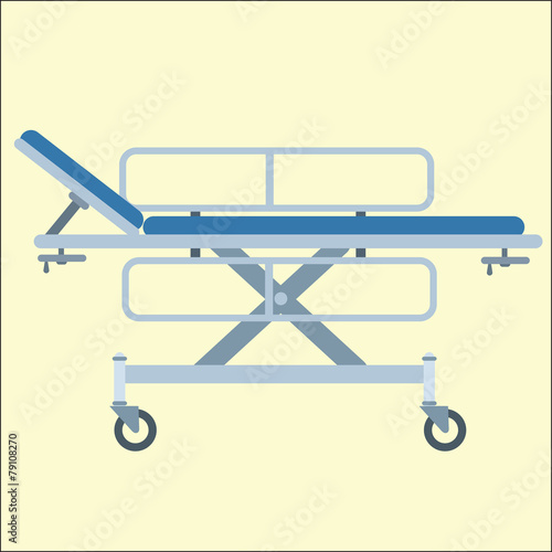 Medical stretcher bed on wheels