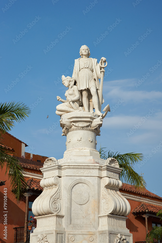 Statue of Christopher Columbus in the Cartagena