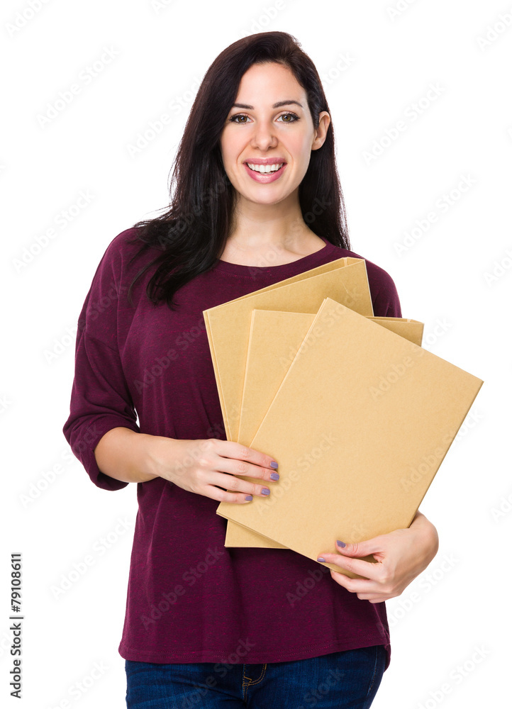 Woman hold with folder Woman hold with folder