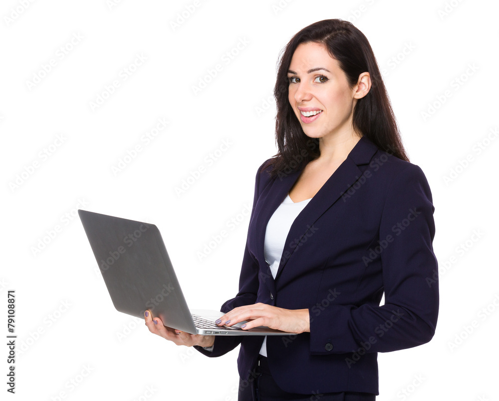 Businesswoman use of notebook computer Businesswoman use of notebook computer
