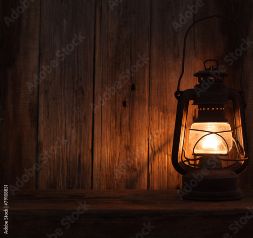lantern lamp light dark wooden wall table background