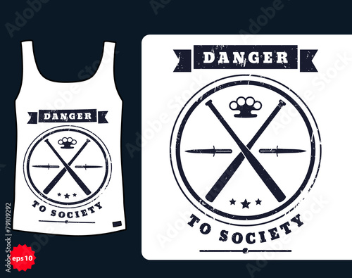 t-shirt design, Danger to Society, vector illustration, eps10