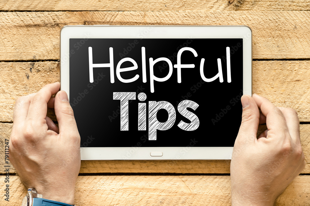 Tablet pc with helpful tips Tablet pc with helpful tips
