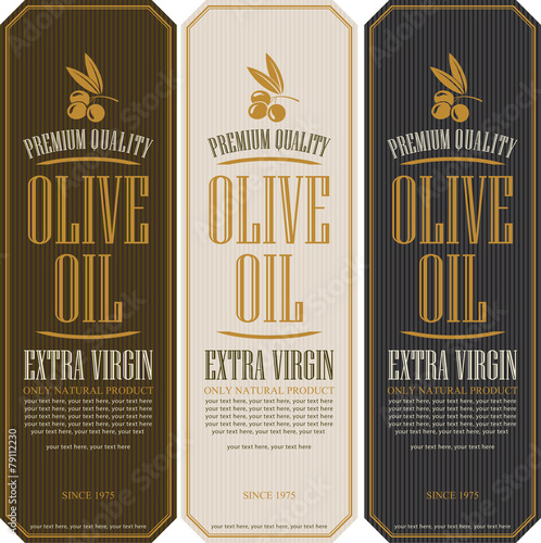set of labels for olive oils