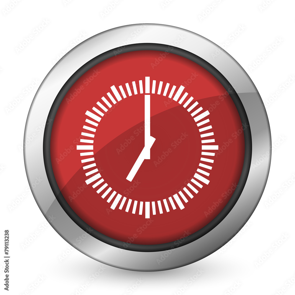 time red icon clock sign