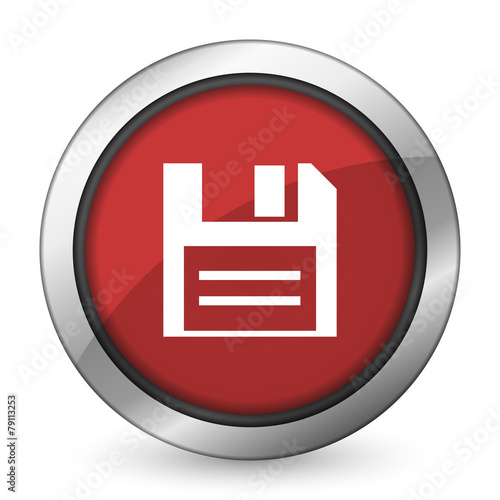 disk red icon data sign