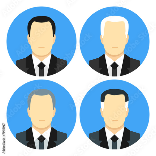 Flat style business men with four haircuts