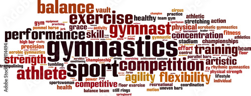 Gymnastics word cloud concept. Vector illustration