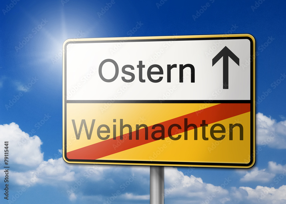Wechsel Ostern Weihnachten Schild Wechsel Ostern Weihnachten Schild