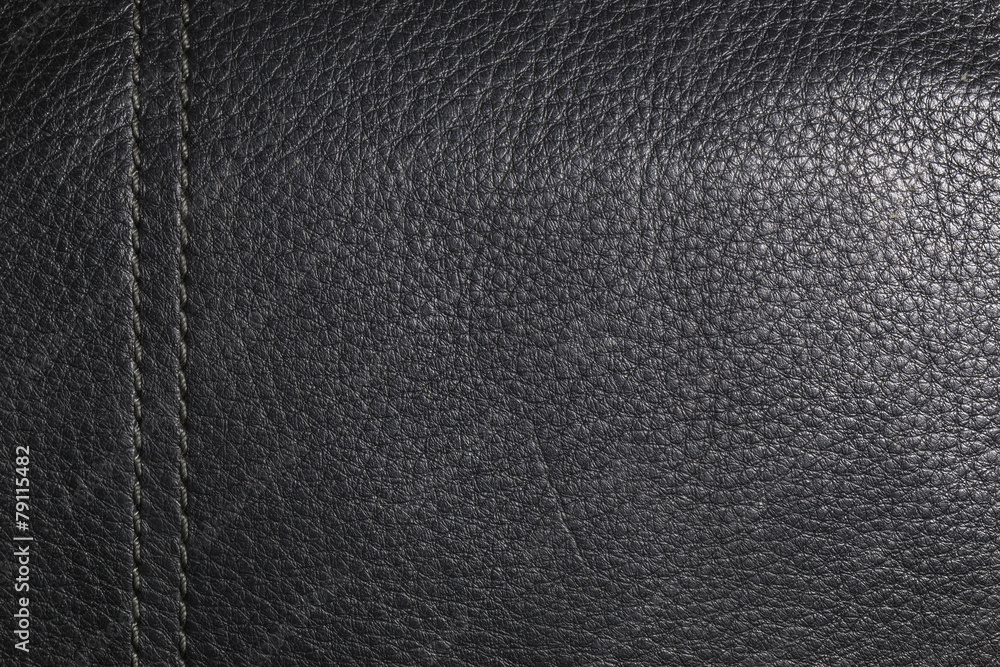 Black leather with a vertical line Black leather with a vertical line