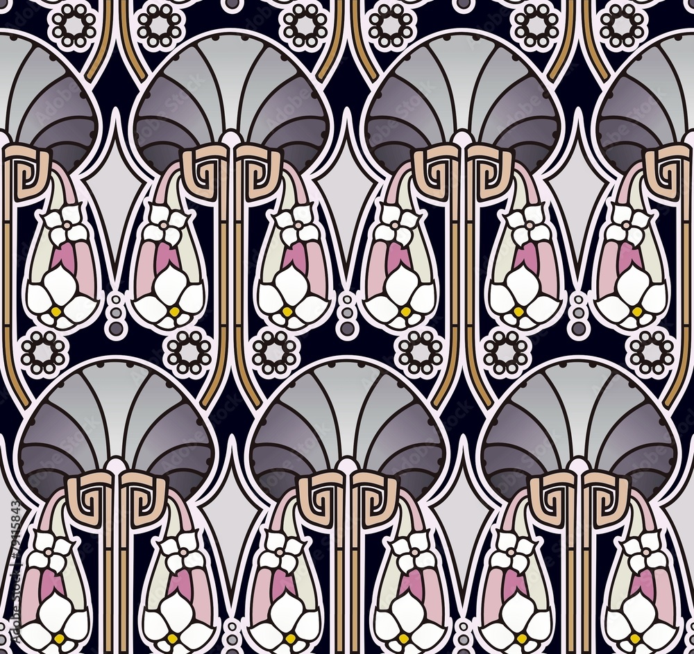 Pearl tones art nouveau wallpaper Pearl tones art nouveau wallpaper