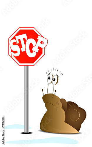 Cartoon wondering snail