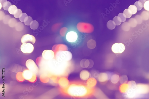 Blurred urban abstract background, city and traffic lights