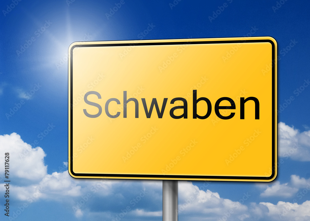 Willkommen in Schwaben Schild Hintergrund Willkommen in Schwaben Schild Hintergrund