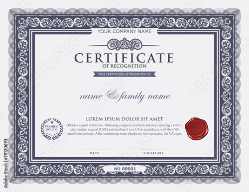 certificate template.