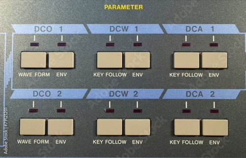Vintage digital synthesizer parameter panel