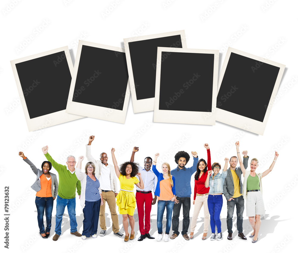 Obraz premium Polaroid Paper Instant Camera Photography Media Concept
