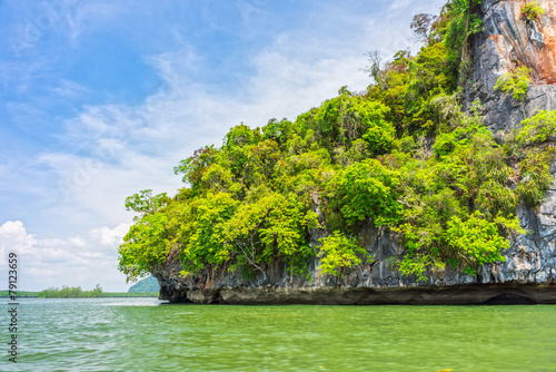 Phang Nga bay and mountain view with blue sky