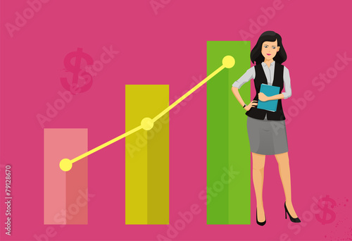 Woman business vector logo illustration photo