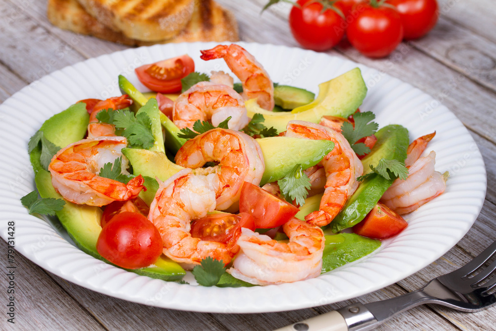 Shrimp and avocado salad