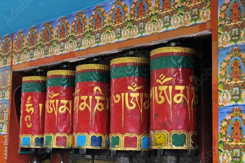 Prayer wheels in McLeod Ganj, Dharamsala, India.