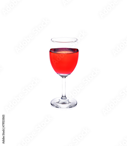 a glass of strawberries on white background
