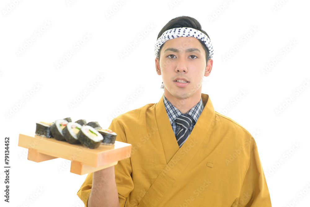 笑顔の寿司職人