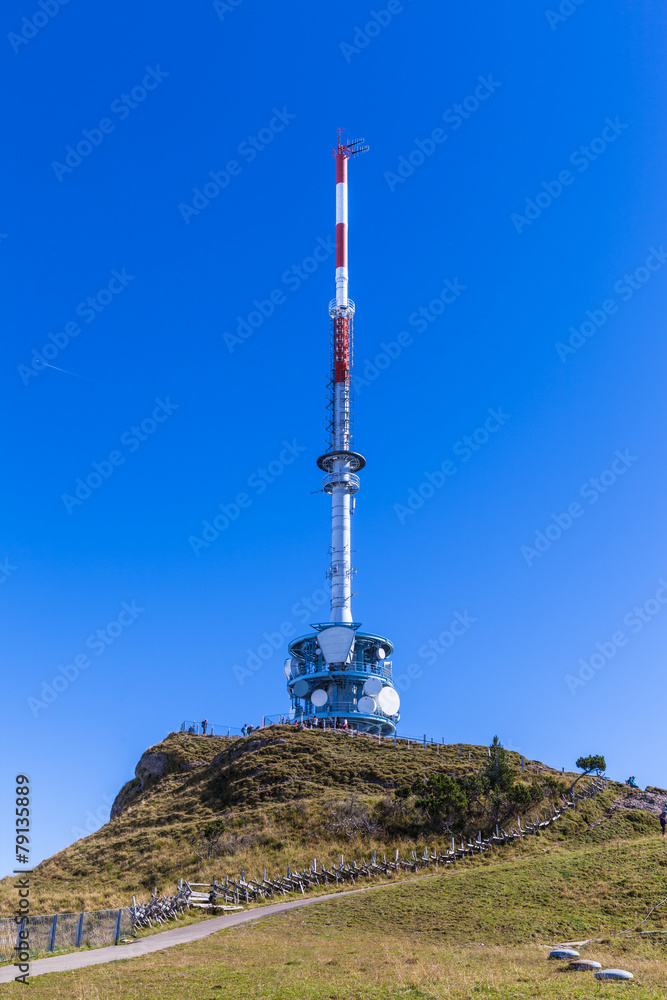 Obraz premium Television tower on top of Rigi Kulm
