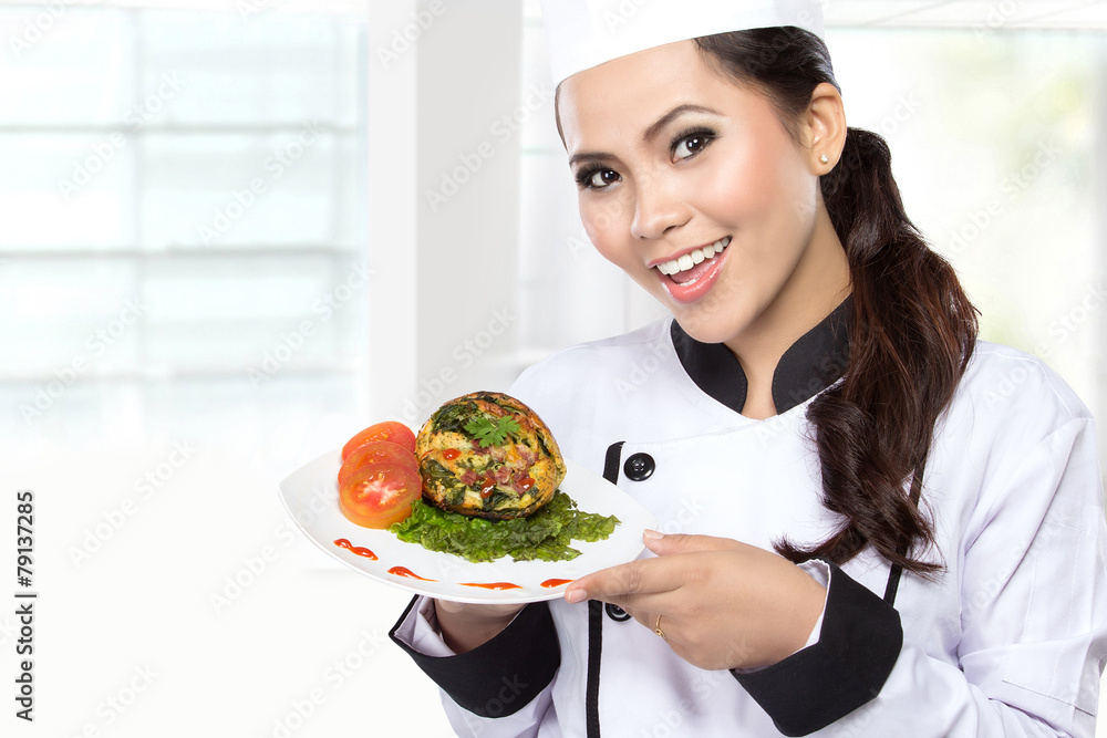 young woman presenting Chef