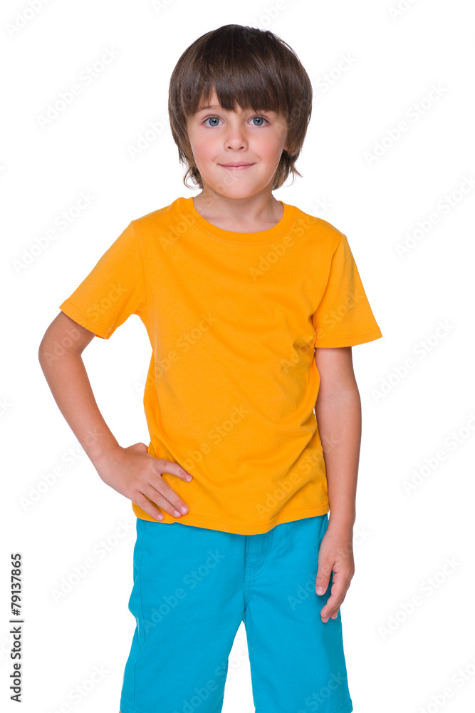 Smiling little boy in a yellow shirt Smiling little boy in a yellow shirt