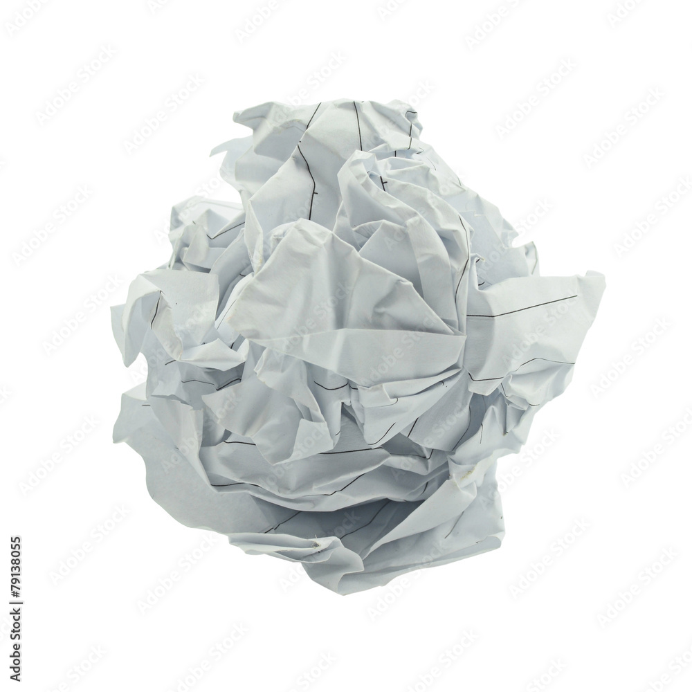 crumpled paper isolated on white background crumpled paper isolated on white background
