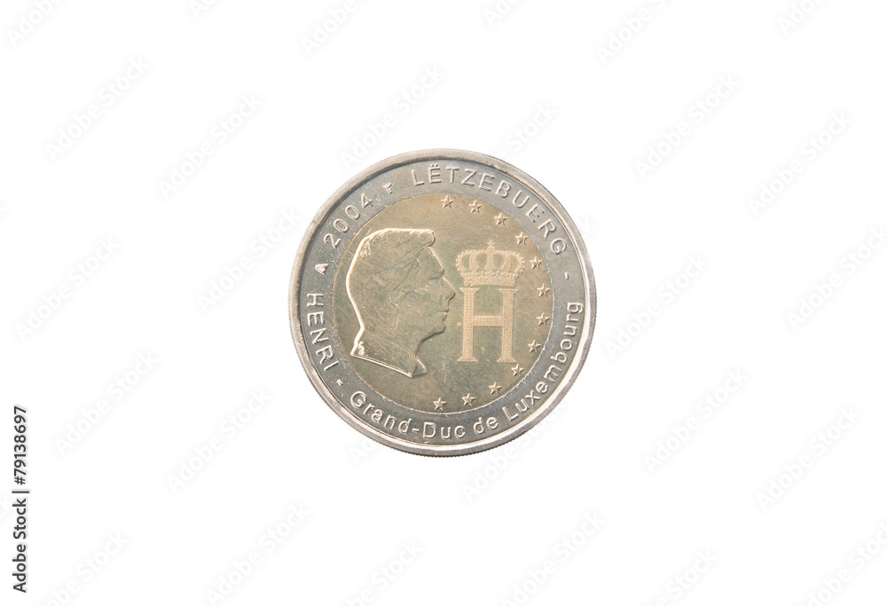 Commemorative 2 euro coin of Luxembourg minted in 2004 Commemorative 2 euro coin of Luxembourg minted in 2004