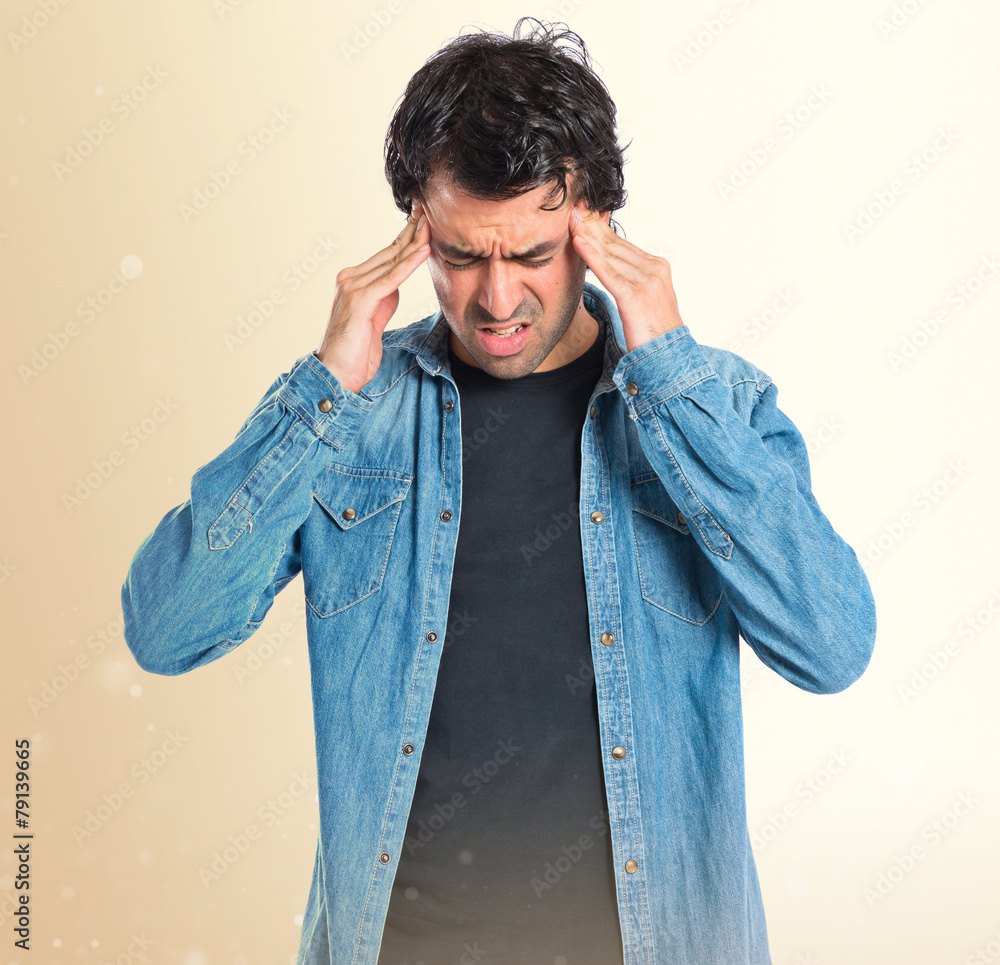 frustrated man over isolated white background frustrated man over isolated white background