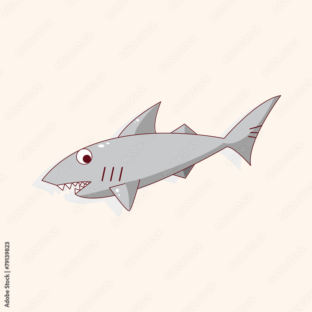 Fototapeta premium shark cartoon theme elements vector,eps